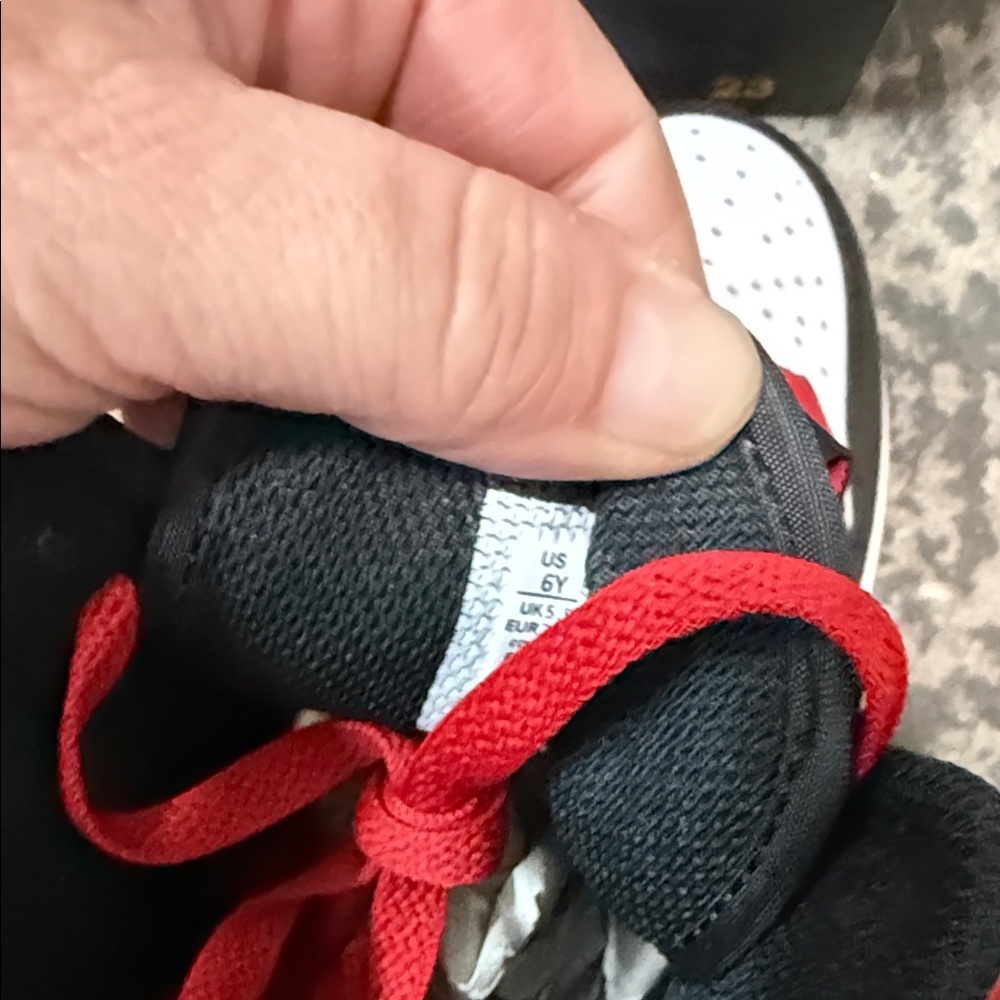 Nike Kids Black, White, and Red Sneakers - Picture 4 of 5